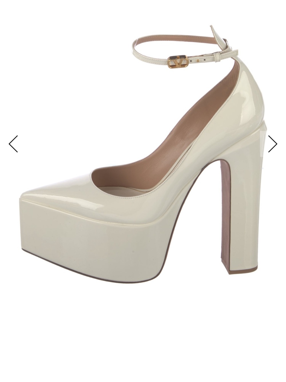 Valentino Vlogo Patent Leather Platform Ankle-Strap Pumps